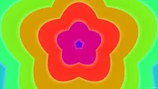 Zooming Tunnel Bloom: Shape Streams Art, Fluorescent Palette, Hippie Retro Flower Tunnel Background
