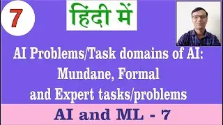 Typical AI Problems/Task domains of Artificial Intelligence: Mundane, Formal & Expert tasks/problems