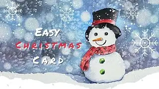 EASY Watercolour Christmas Card // Snowman!