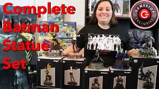 COMPLETE set of GameStop Exclusive Batman Statues (Batman, Joker, Batgirl, Cat Woman, Harley Quinn)