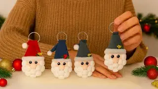 Very Easy Santa Keychain | Simple & Elegant Handmade Christmas Idea🎅🎄