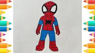 How to Color a Spider-Man | Easy Step by Step Tutorial #spiderman#coloringforkids #superherocoloring