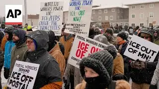 Postal workers march against federal immigration agents in Minneapolis