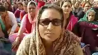 Anganwadi workers, helpers stage protest to highlight demands
