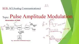 Pulse Amplitude Modulation,Analog Communications,Modulation, Pulse Amplitude Modulation Applications