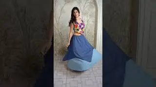 3D Floral crop top with jacket or layered denim skirt set 👗💖#designerwear #elegantstyle 🥰