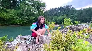 A Fearless Bull Frog, Beautiful Swimming Hole and a Copperhead Snake: Cossatot River.