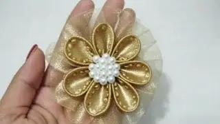 🌸Flor na fita de cetim linda e f&aacute;cil#videoviral 
