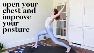 OPEN YOUR CHEST AND IMPROVE YOUR POSTURE | 25 minute yoga flow | Emily Trimble-Thompson