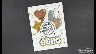 Celebrate 2018 New Year's Card with Elizabeth Craft Designs