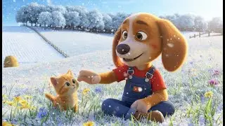 🥇 Buddy Saves the Lost Kitten | A Winter Farm Story ❄️🐱| Dog Story