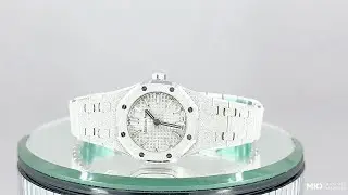 Audemars Piguet 67630BC Royal Oak Mini Frosted White Gold Silver Dial Luxury Watch