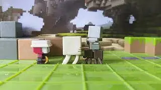 Minecraft Earth STOP MOTION Animation characters Alex Zombie Minecart Ghast Creeper Skeleton Spider