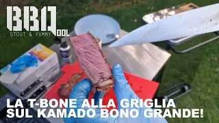 Una bistecca t-bone alla griglia sul Kamado Bono Grande. Sopraffina!