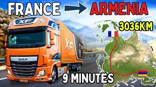 ETS2 Longest Road Trip Timelapse (France to Armenia) | Euro Truck Simulator 2