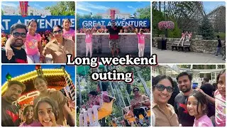Long weekend trip with my family to SixFlags Rides🎡🎠-Marana bayatha katiduchu enaku😱-USA Tamil vlogs