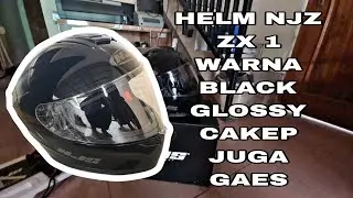 HELM NJS ZX 1 WARNA HITAM GLOSSY | UNBOXING