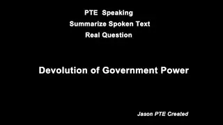 Devolution of Government Power