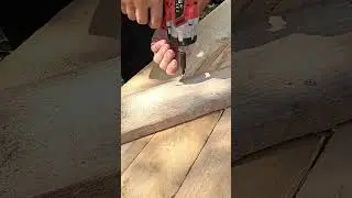 Making a door with lumber planks - Crafty Lab Homestead Cordless electric Drill