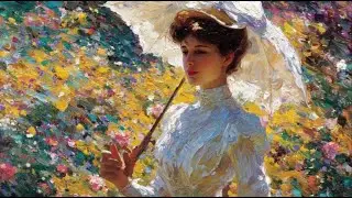 Visual Poem | Gathering Flowers | A Dreamy Dance with Nature's Magic