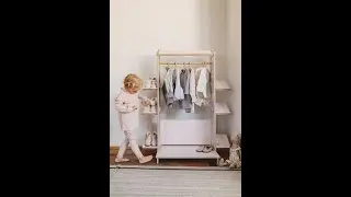 Mini Dressing Room/Montessori Furniture/Clothing Rack/Wooden Wardrobe/Shelf for Clothes/Wardrobe