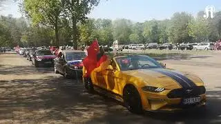 Pro-russischer Autokorso am 8. Mai 2022 in Köln