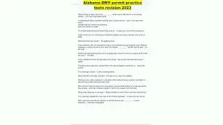 Alabama DMV permit practice tests revision 202382