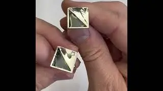 Mens Cufflinks Silver Black Enamel Triangle Shape Square Design #giftsfordad #cufflinks #silver