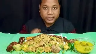 Spicy Chicken Hearts, Liver And Gizzard Curry, Extra Gravy, With Rice, Chilli | Mukbang Eating Show 