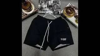 Quality Denim Black Shorts with White Drawstring