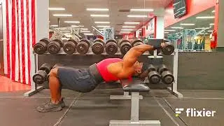 Laying  FLat Bench Dumbbell Facing Up Two Hand Dumbell Bent Arm Chest Pull Over