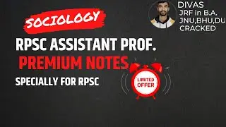 RPSC Assistant Professor (Sociology) Premium Study Material || Acing Sociology ||