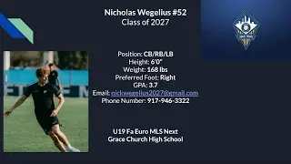 Nicholas Wegelius - MLS Next Fest Game 2 vs Hoover Vestavia Soccer