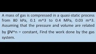 Problem to find Work done of a Polytropic Process