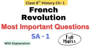 French Revolution class 9 | Important Questions class 9