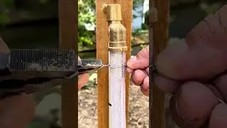 Process of Attaching Water Hose to Brass Fitting Using Binding Wire #shorts