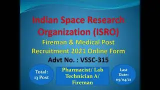 ISRO Fireman & Medical Post Recruitment 2021 || Modern Guru