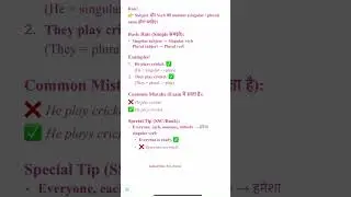 📌 Subject&ndash;Verb Agreement l SSC EXAM l BANK EXAM l #ssc #bankexam #sscexam #englishgrammar #ytshorts