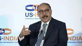 Ambassador Harsh V Shringla in conversation with Dow R. Wilson at the USISPF