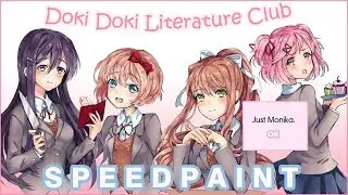 Doki Doki Literature Club Sticker Sheet [Speedpaint]