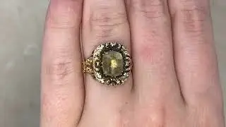 Georgian Topaz Engraved Vanceboro Ring, Circa 1780