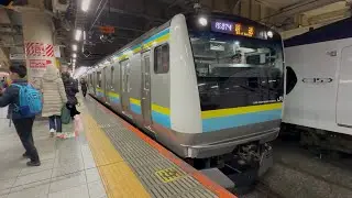 【4K高画質】遂に房総転属2本目が出場！【E233系C3編成6両　TK出場回送（臨時※転用改造工事）】新宿駅11番線に停車中のE233系0番台ﾏﾘC3編成を観察👀（回8387M）2026.1.28