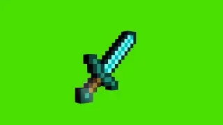 Minecraft 3D Diamond Sword Animation Green Screen