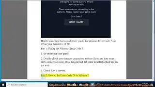 Fix Valorant Error Code 7 & 29 on Windows 10