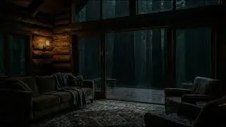 Heavy Rain & Thunder in a Cozy Log Cabin (No Ads) 🌧️ 8 Hours | Deep Sleep, Relaxation, Stress Relief