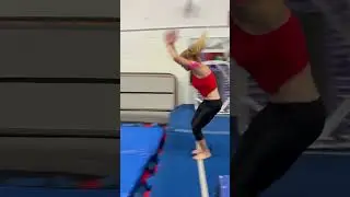 Working on getting punch front tuck on spring floor #adultgymnastics #frontflip #tumbling #fitness