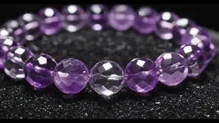 High-Quality Amethyst Diamond Cut Bracelet &ndash; Natural Healing Crystal Jewelry