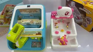9-minute game console toy unboxing, unicorn bubble toy game console, marble shooting machine, ASMR