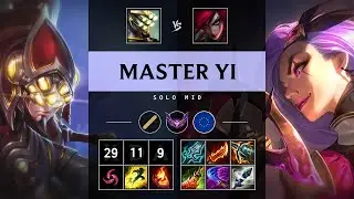 Master Yi Mid vs Katarina: Quadra Kill, Dominating - EUW Master Patch 14.18