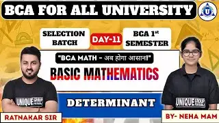 BCA MATHEMATICS || BCA 1st SEM ||  Matrix Operation& PDETERMINANT || DAY-11 || BY- NEHA MAM | #bca